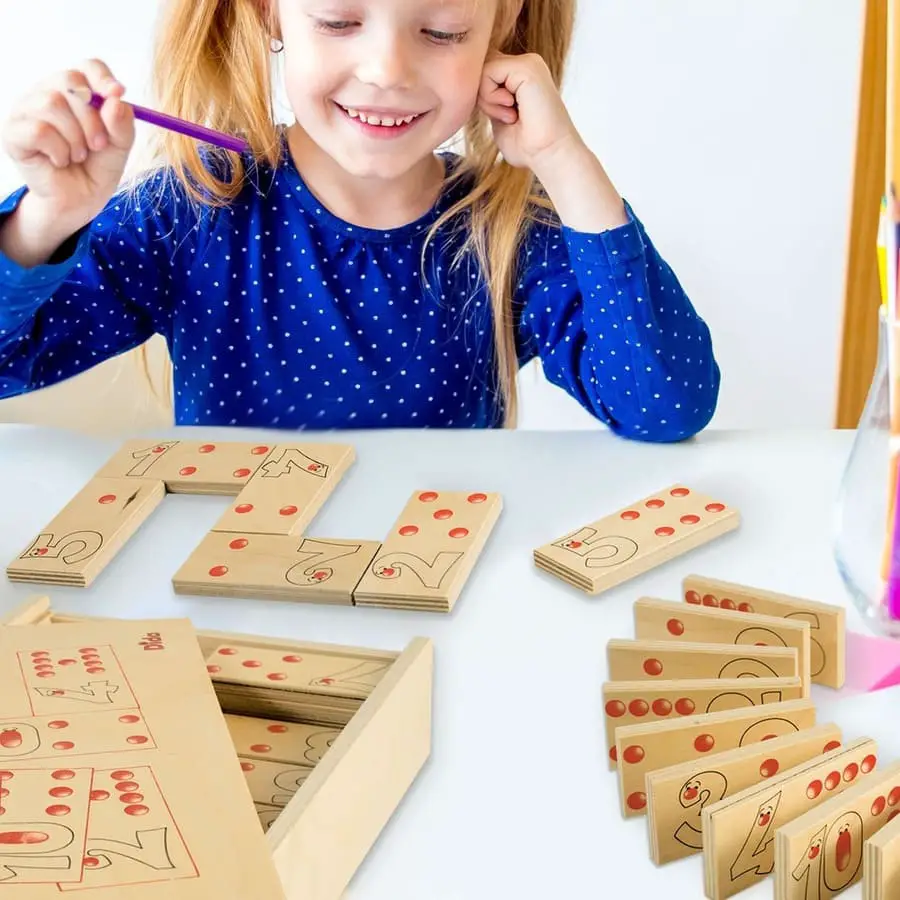Domino Animaletti in legno gioco bambini